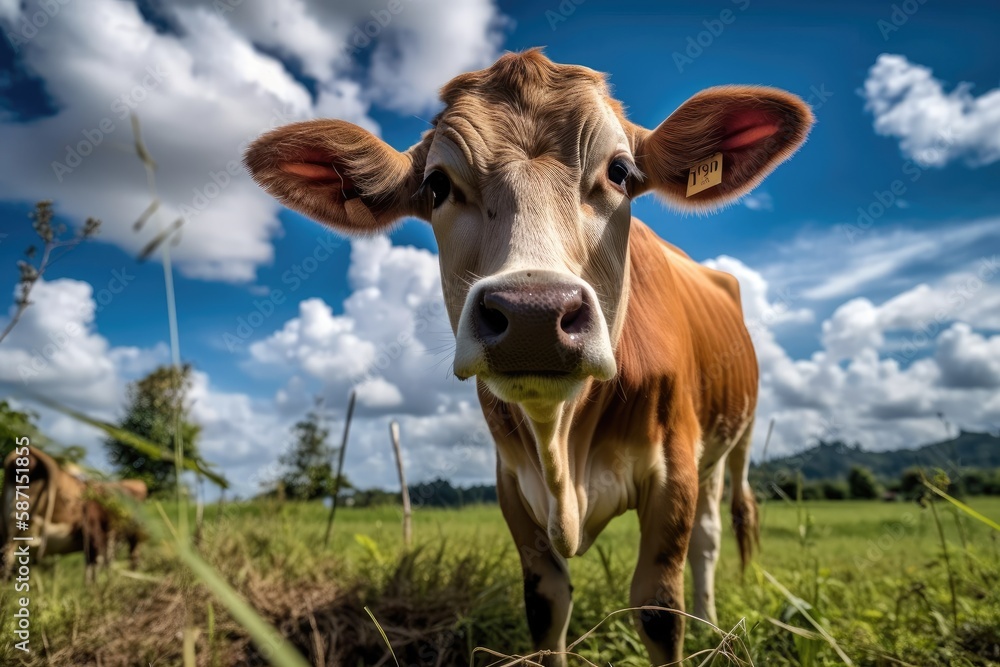 This is the calf in Thailands tropical region. The raising of cattle is a second line of work for T