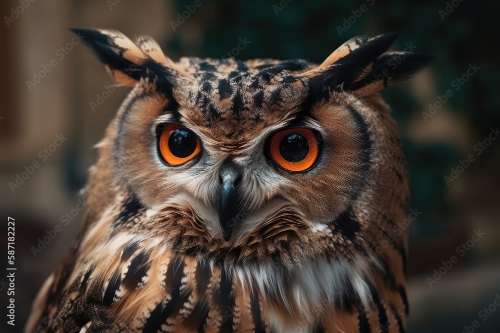 Big, adorable owl. Generative AI