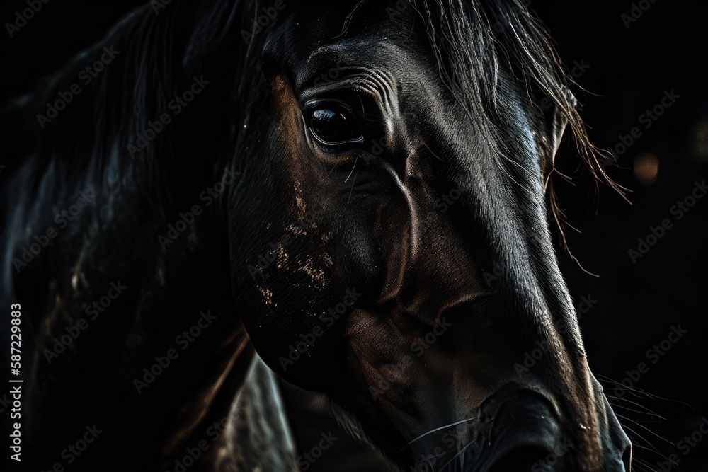 image of a horse up close. Generative AI