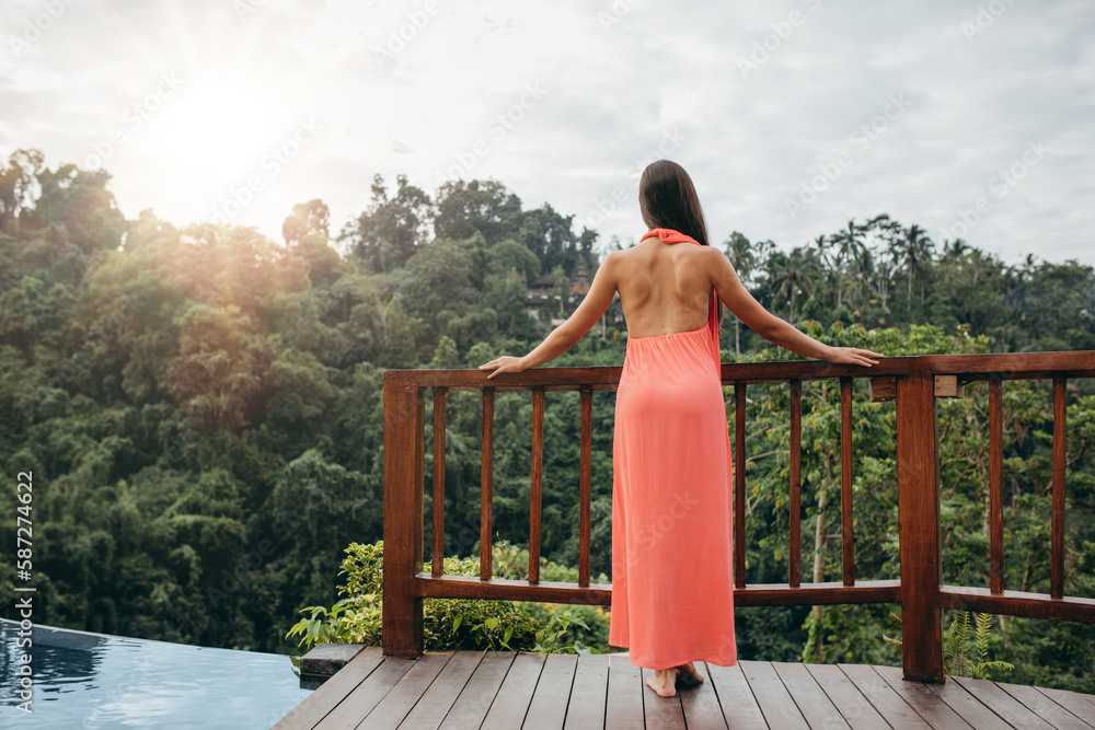 Woman looking at beautiful view