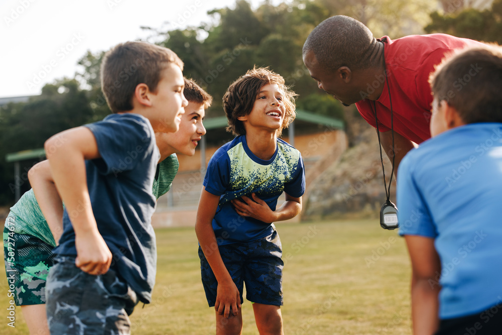 Team motivation in an elementary school ground