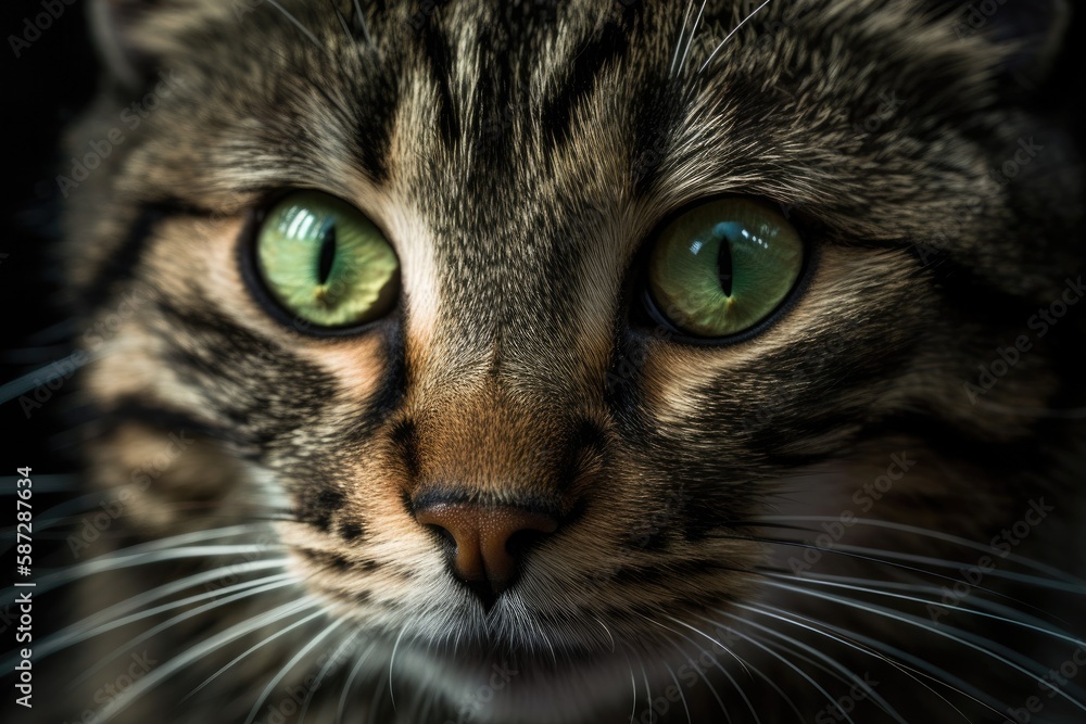 A close up of a kittens eyes. Macro. Generative AI