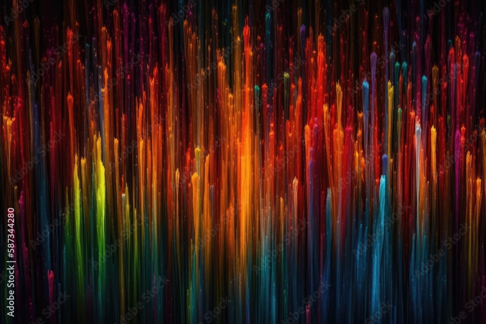 colorful swirls on black background. Generative AI