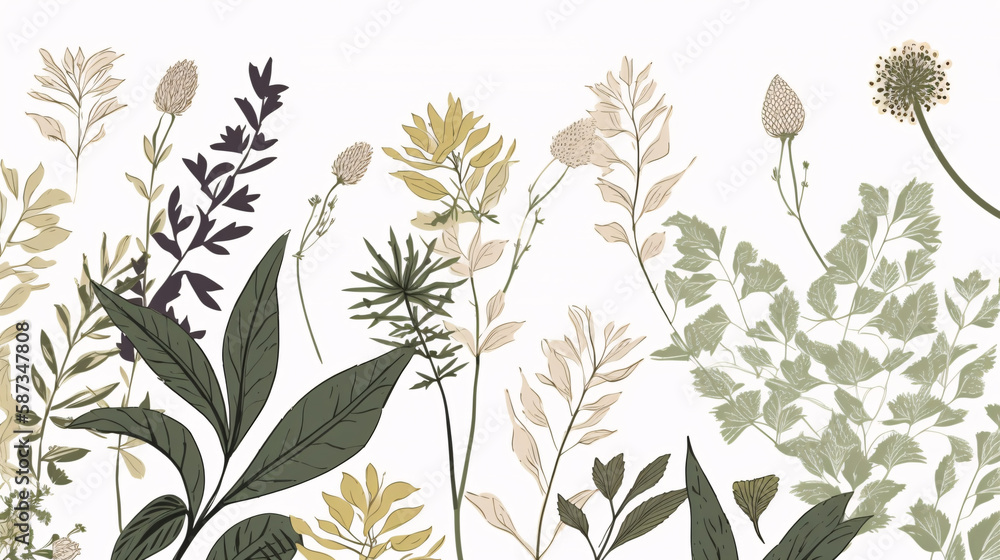 spring flowers background botanical generative ai