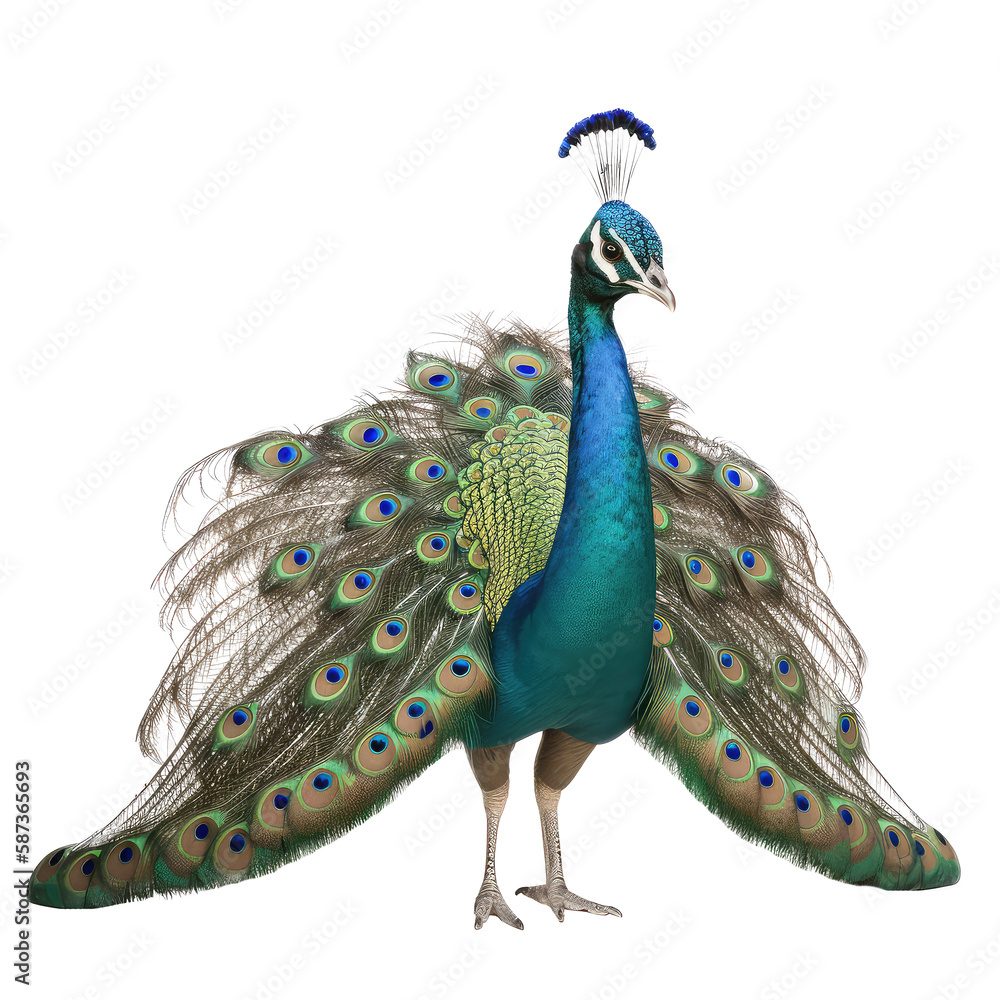 peacock isolated on white