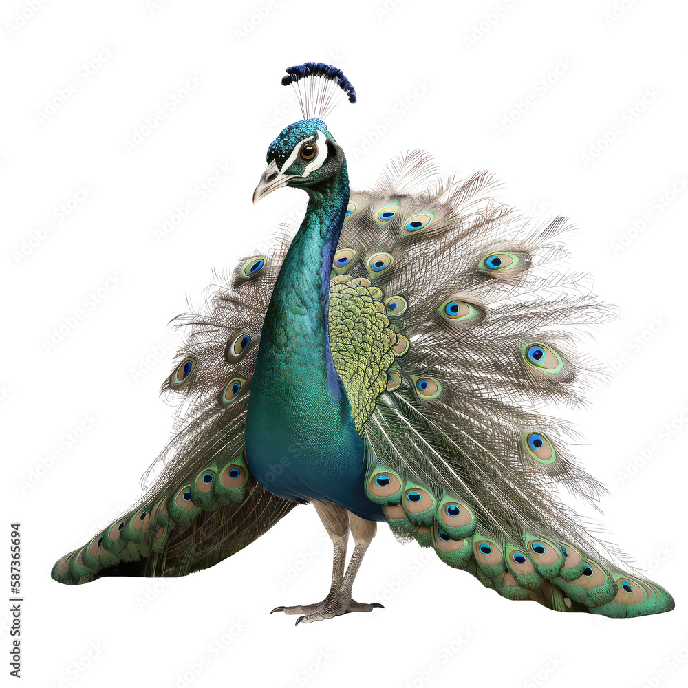 peacock isolated on white