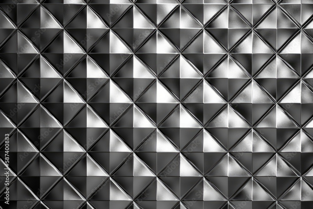 monochromatic metal wall with intricate patterns and textures. Generative AI