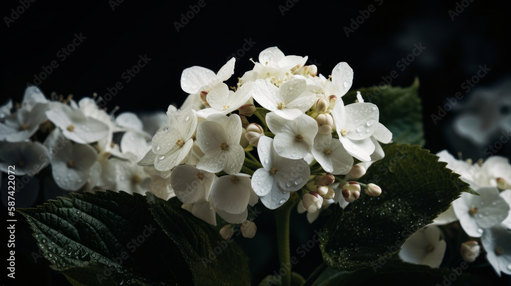 Hydrangea flower background. Illustration AI Generative