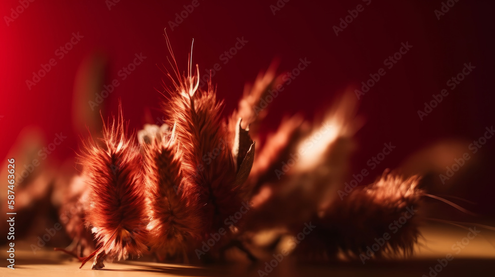 Dry Rabbit tail grass. Illustration AI Generative.