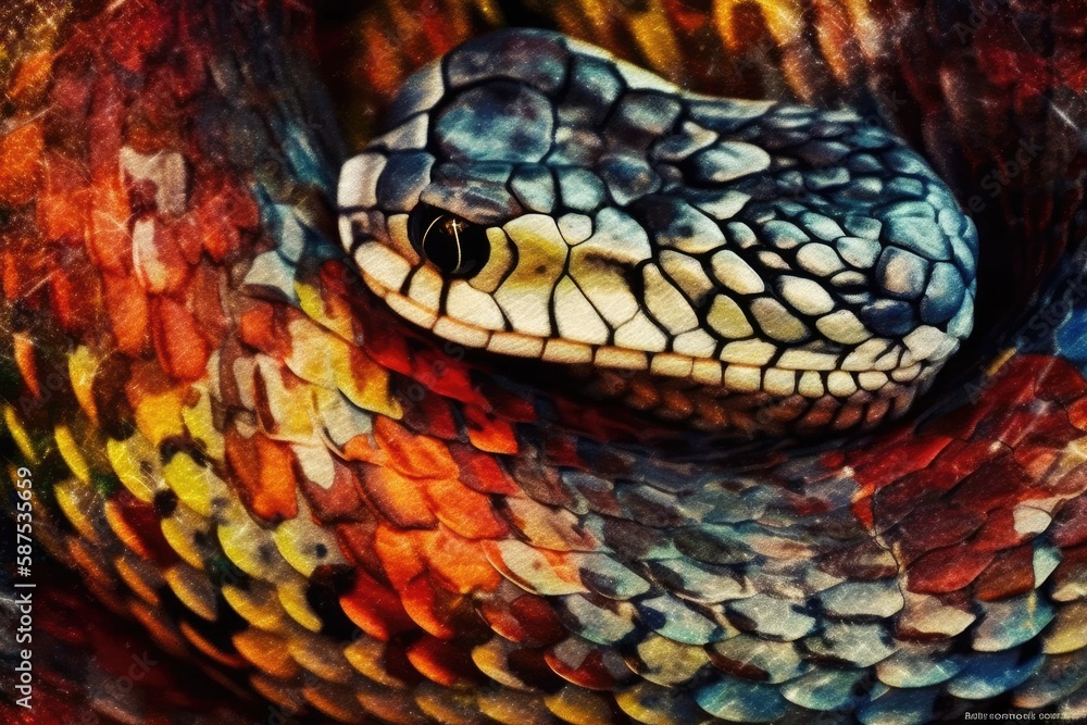 serpent on a vibrant backdrop. Generative AI