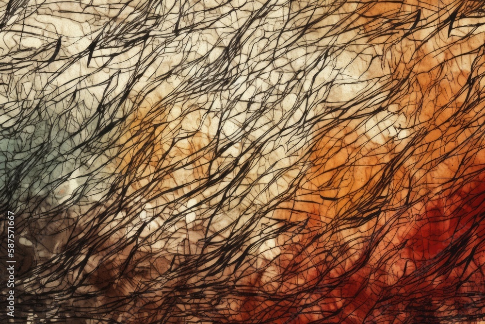 abstract trees against a sky background. Generative AI