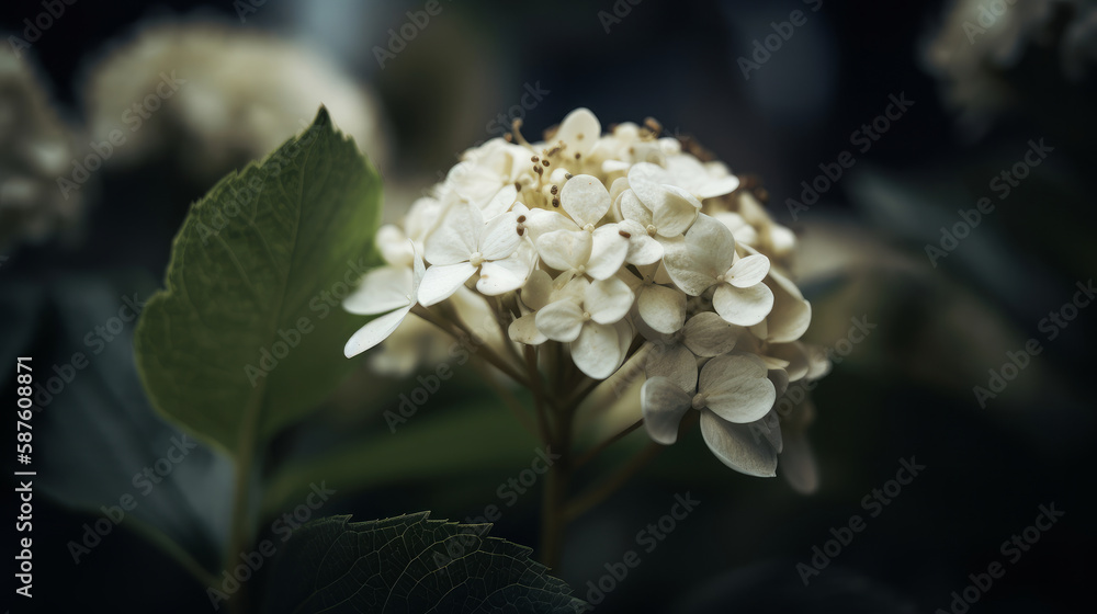 Hydrangea flower background. Illustration AI Generative