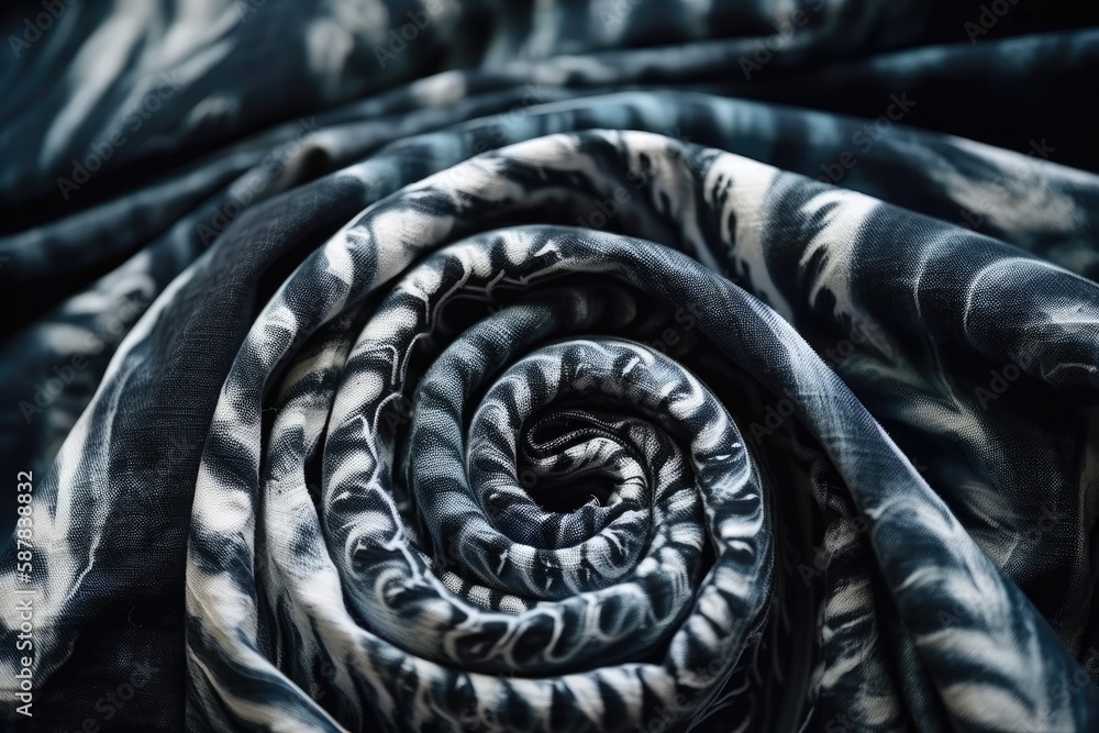 detailed black and white textile pattern. Generative AI