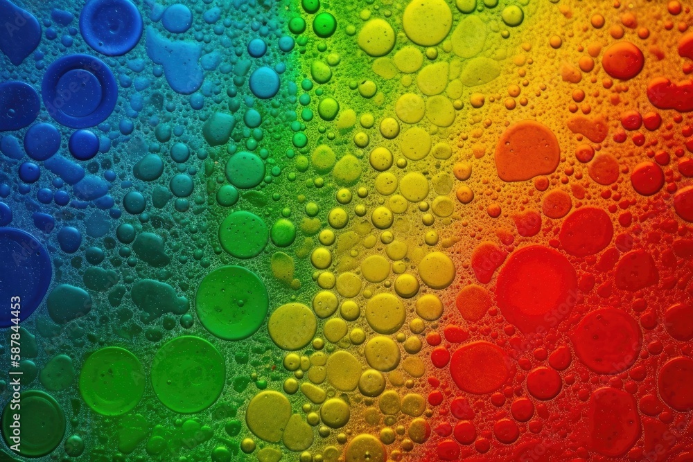 colorful bubble-filled background with a rainbow gradient. Generative AI