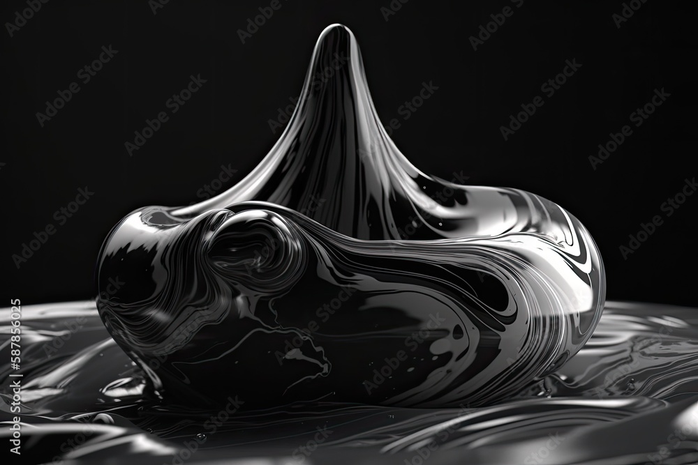 black and white photograph of a vase. Generative AI