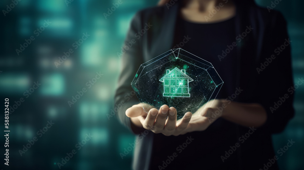 House of dream idea. Real estate. Illustration AI Generative