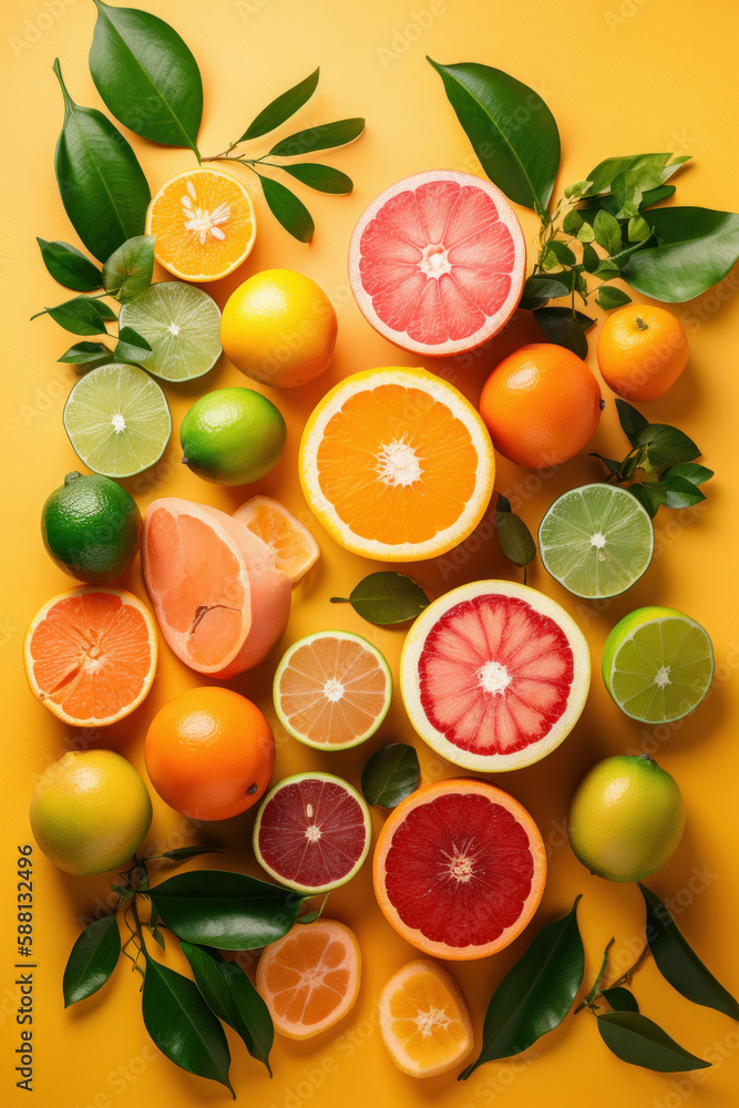 Natural Orange background. Illustration AI Generative.