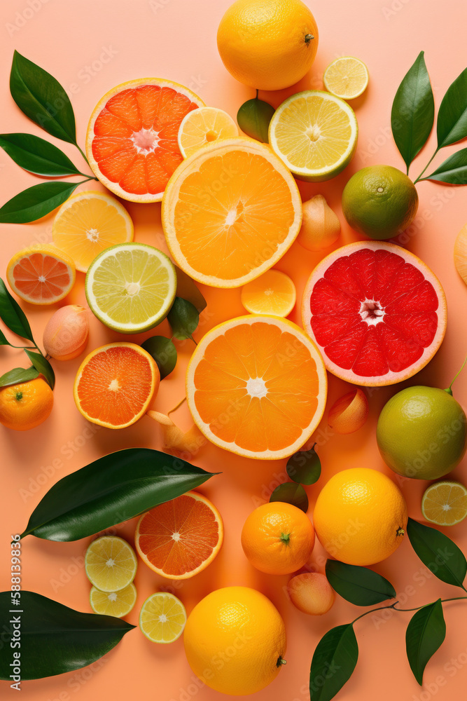 Natural Orange background. Illustration AI Generative.