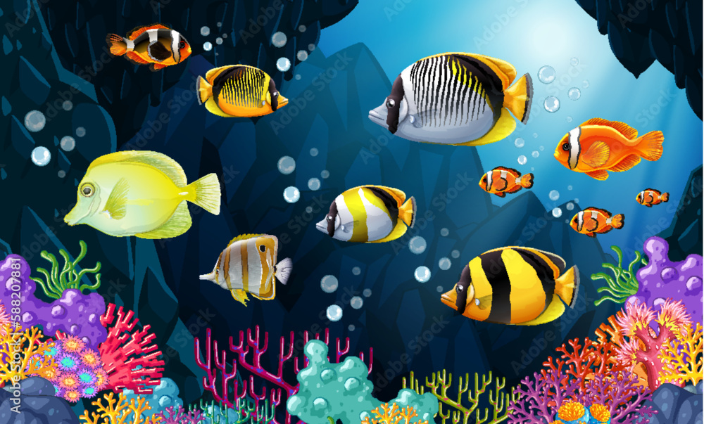 Beautiful Tropical Fish in the Sea