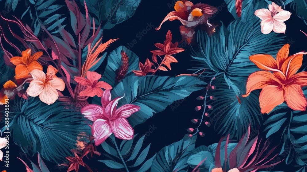 Natural floral background. Illustration AI Generative.