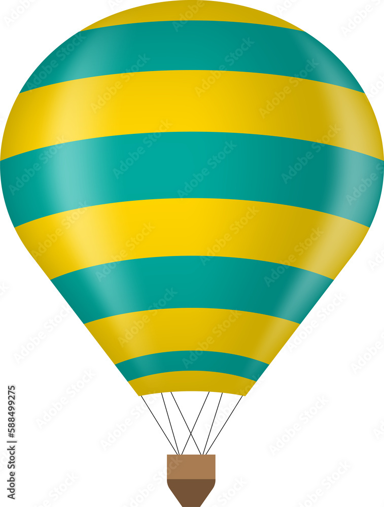 Colorful Air Balloon Isolated.