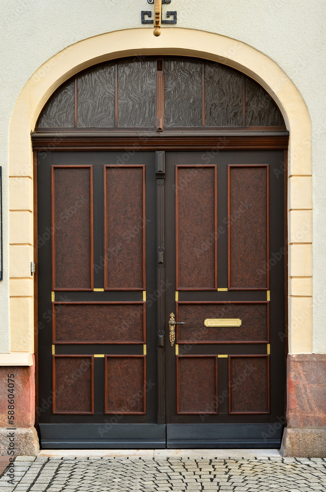 View of city building with beautiful door