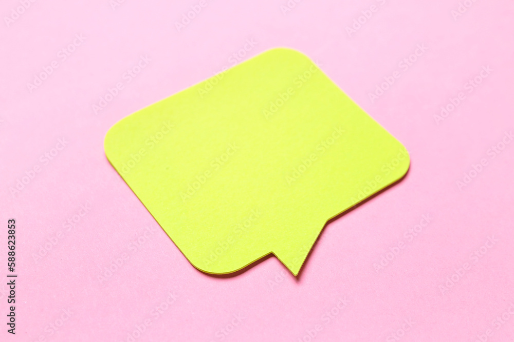 Blank speech bubble on pink background