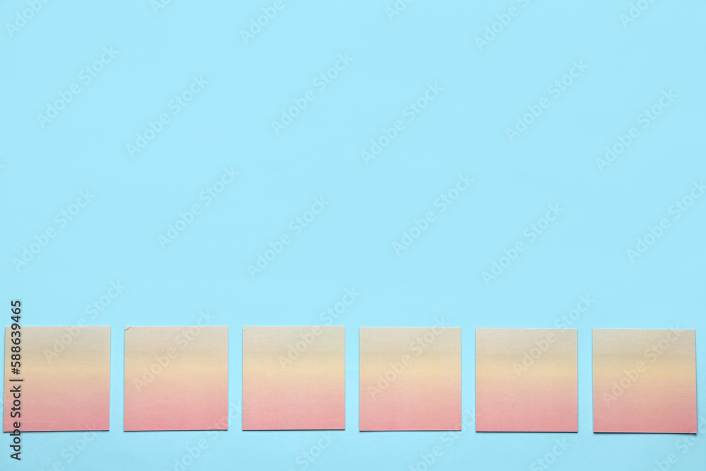 Sticky notes on blue background