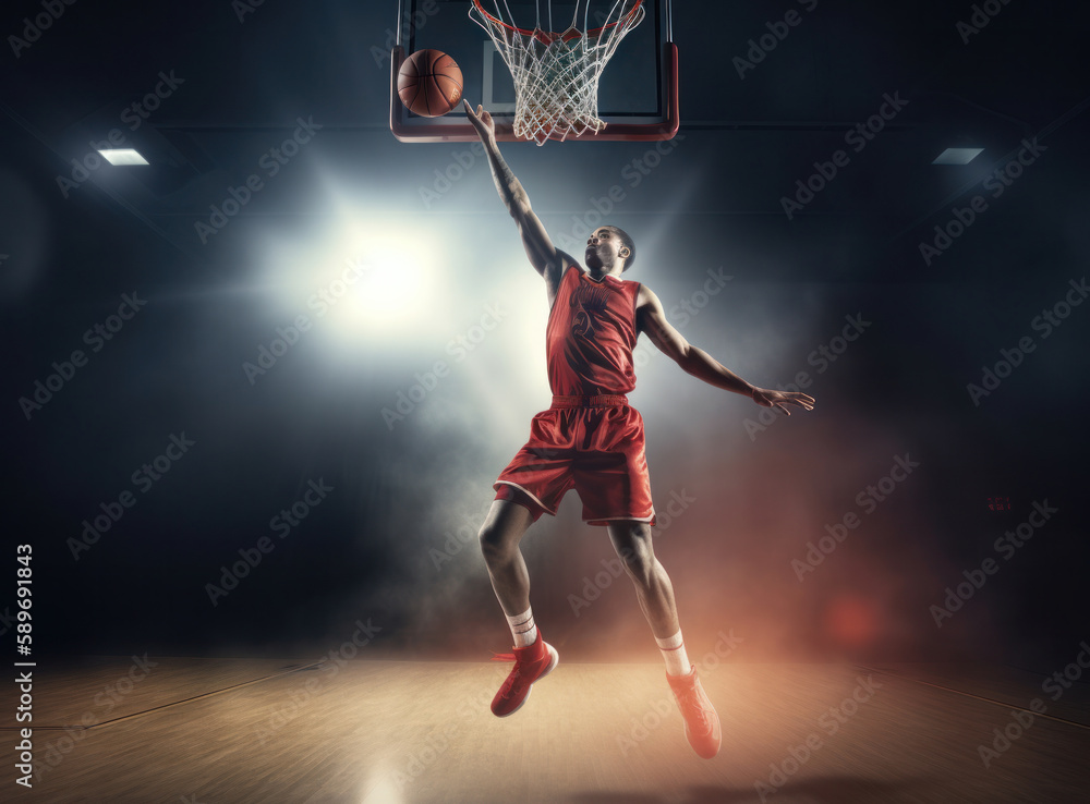 Basketball player. Illustration AI Generative.