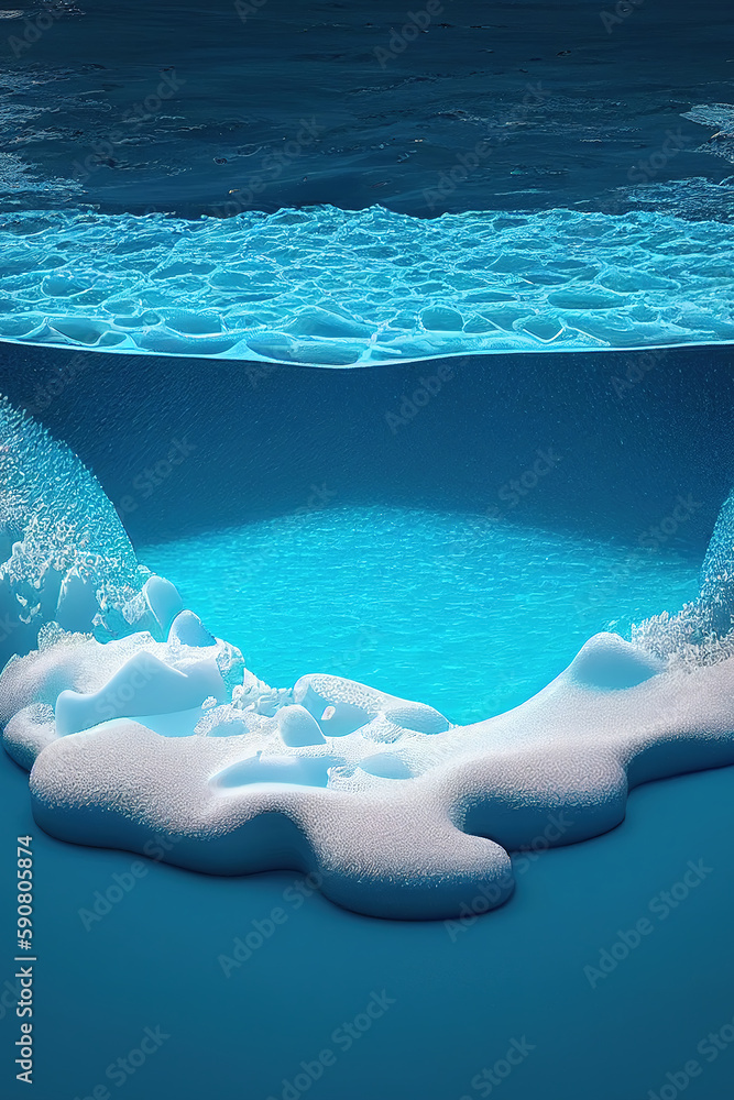 Outdoor winter blue ocean ice background