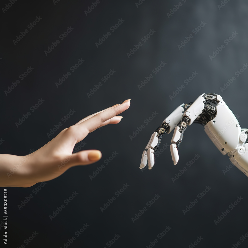 Futuristic robot generated by AI artificial intelligence