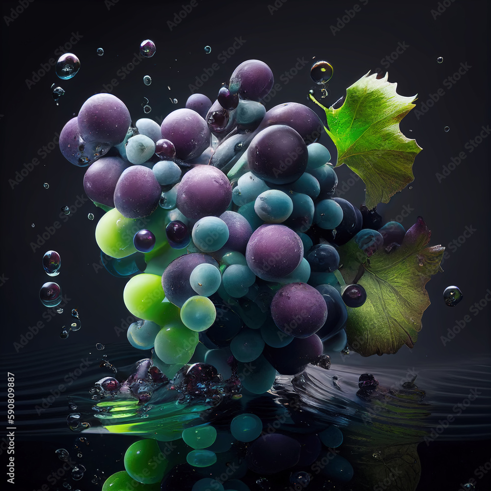 Fruit grapes generated by AI artificial intelligence