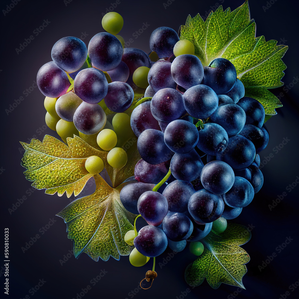 Fruit grapes generated by AI artificial intelligence