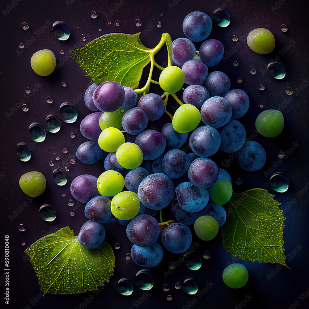 Fruit grapes generated by AI artificial intelligence