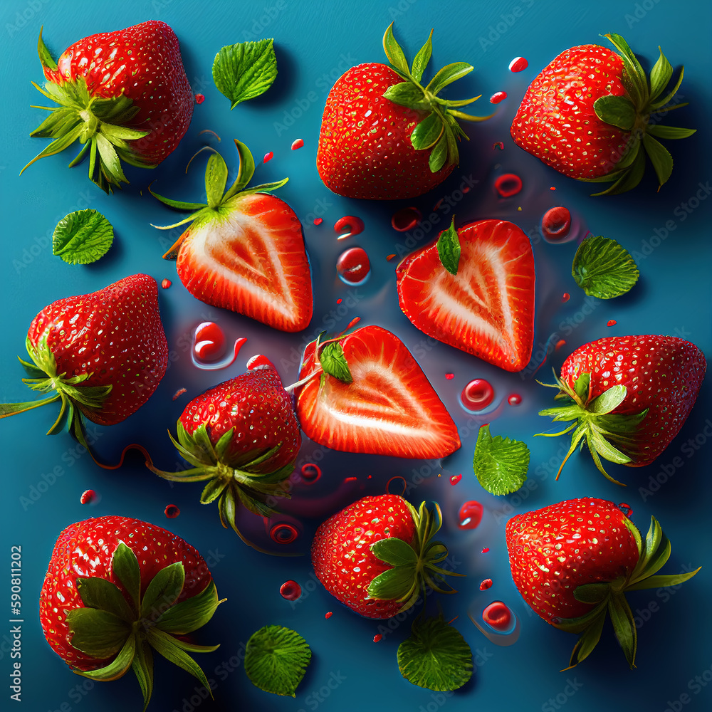 Fruit strawberry intelligently generated by AI