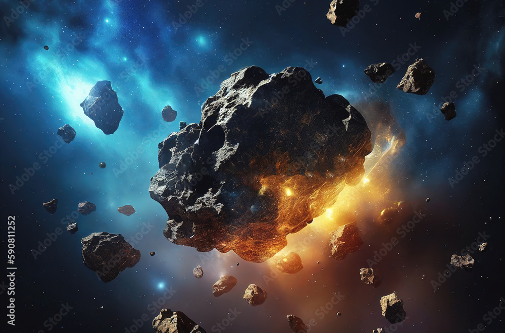 AI artificial intelligence technology generated space meteorite