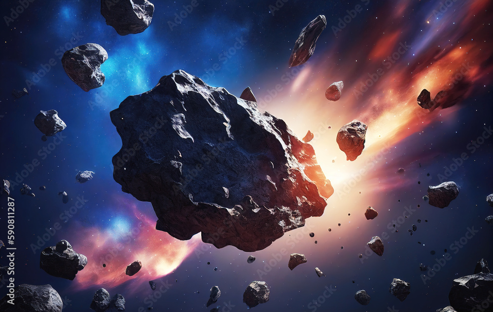 AI artificial intelligence technology generated space meteorite