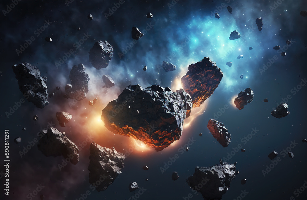 AI artificial intelligence technology generated space meteorite