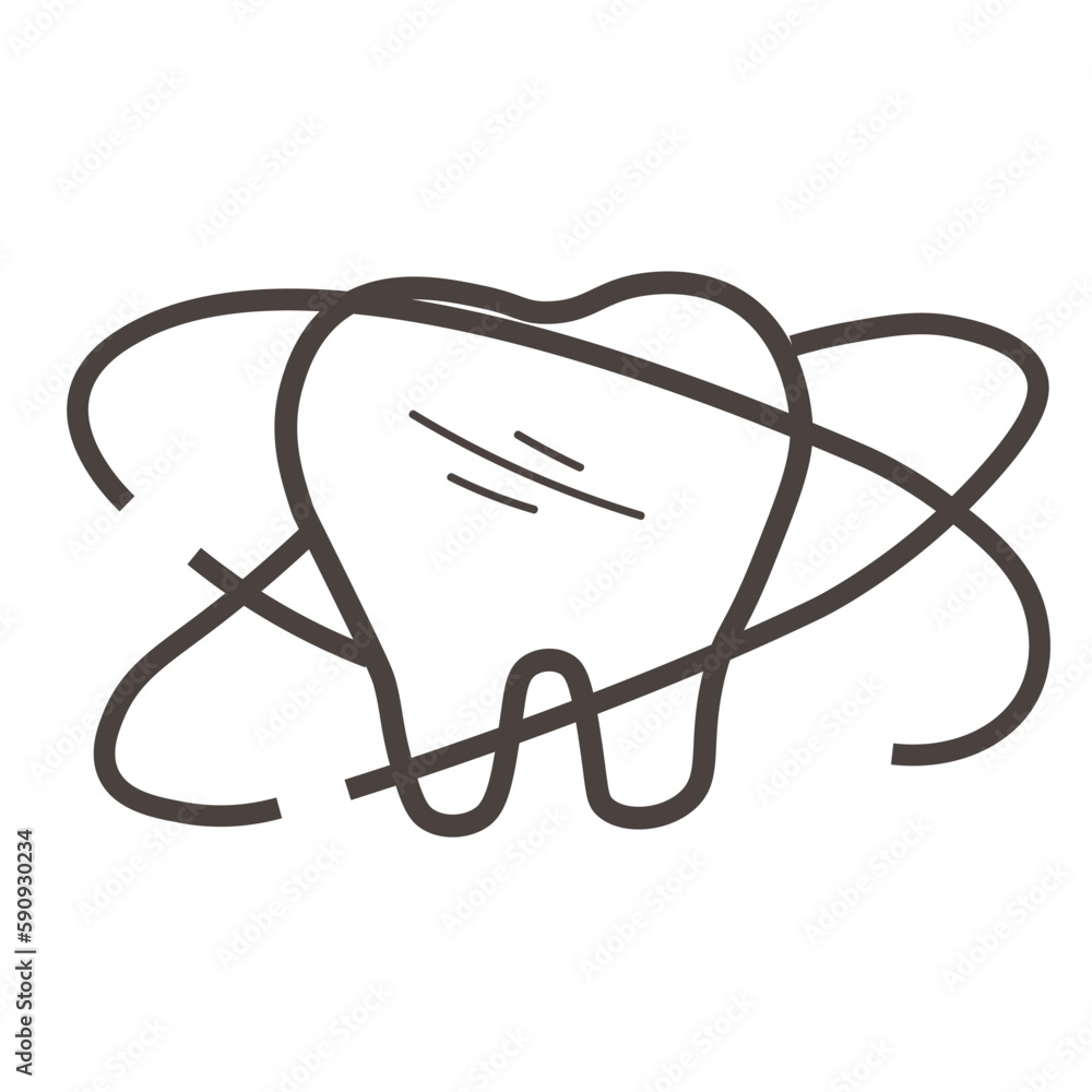 Tooth with healthy enamel on white background