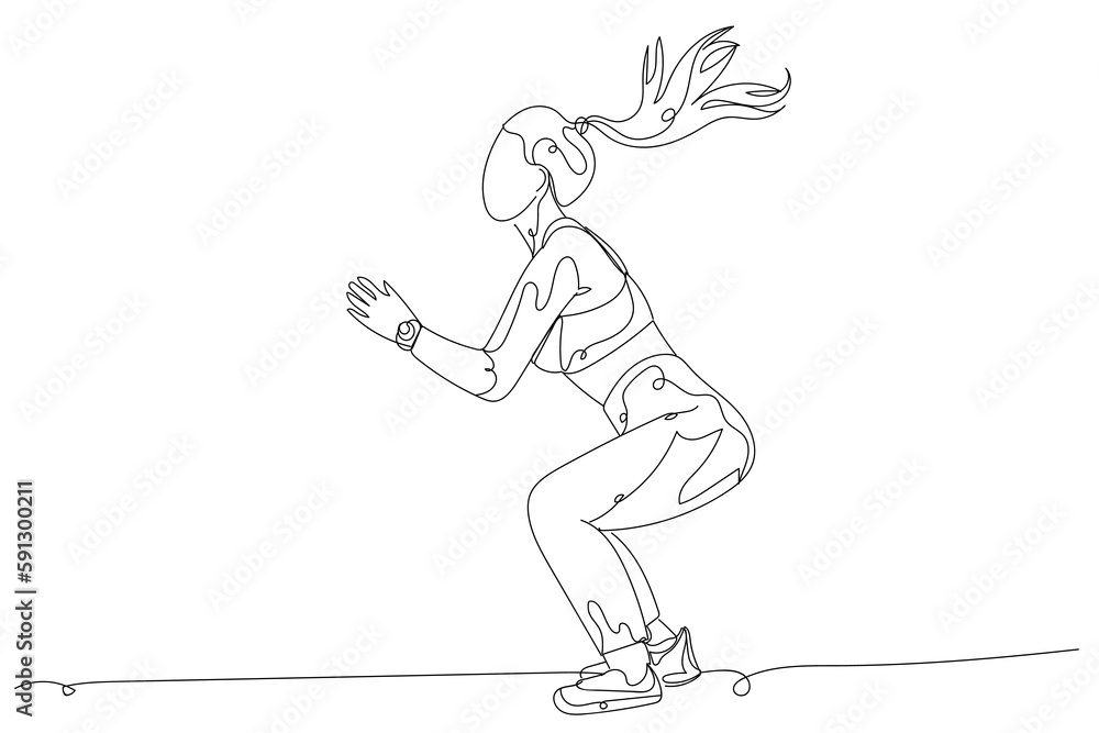 Sporty woman doing exercise on white background