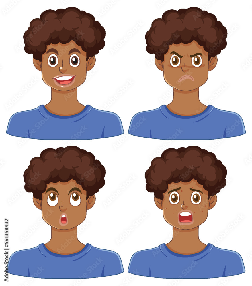 Set of African Puberty Boys