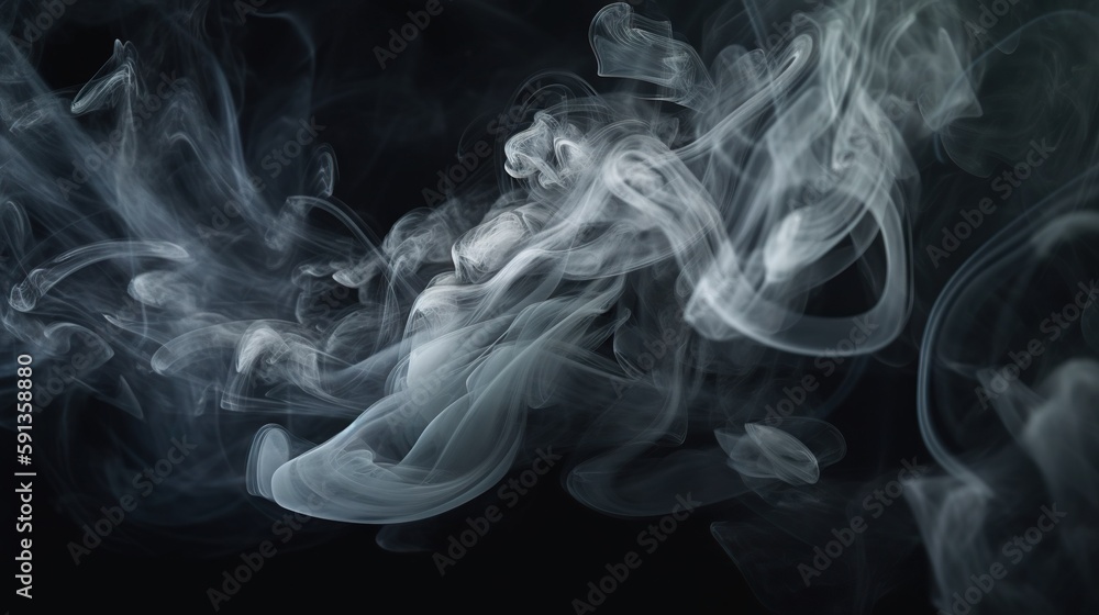 Dramatic vortex of clouds or smoke background. Vapor swirls. Generative AI