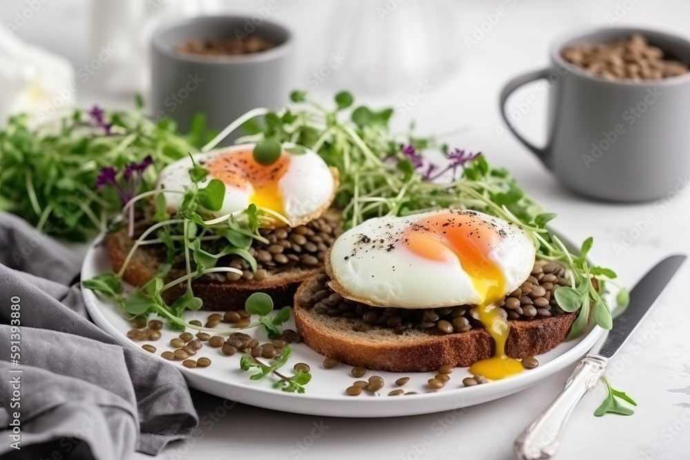  a plate of food with eggs and greens on it next to a cup of coffee and a spoon and fork on a table 