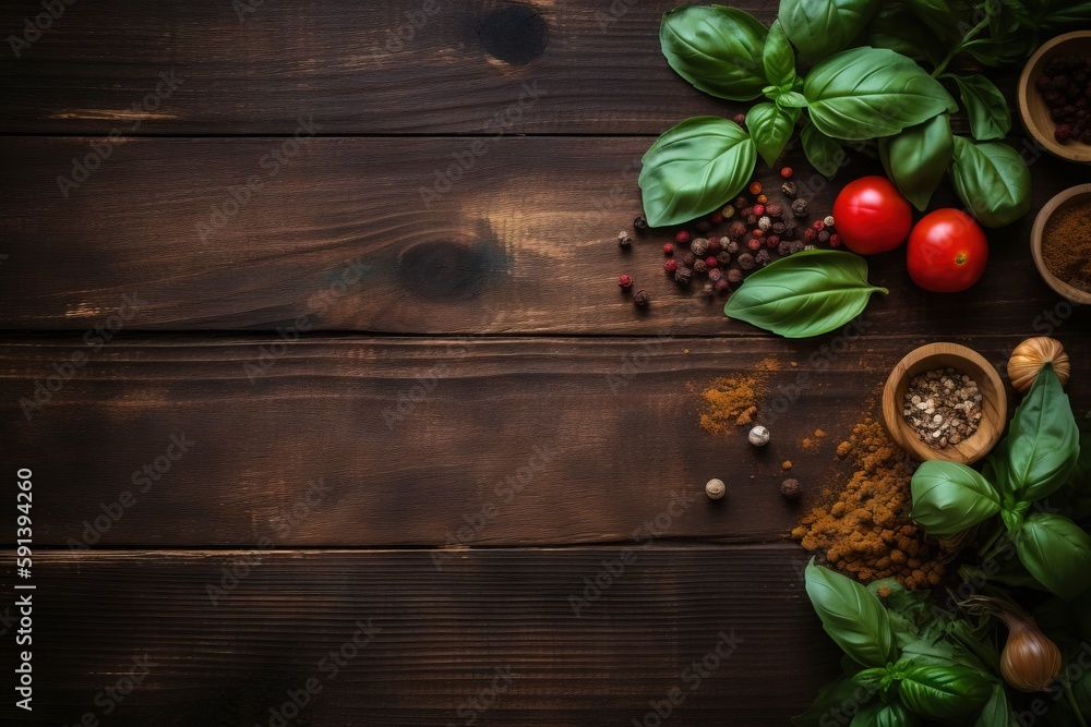  a wooden table topped with lots of different types of vegetables and spices on top of eachother of 