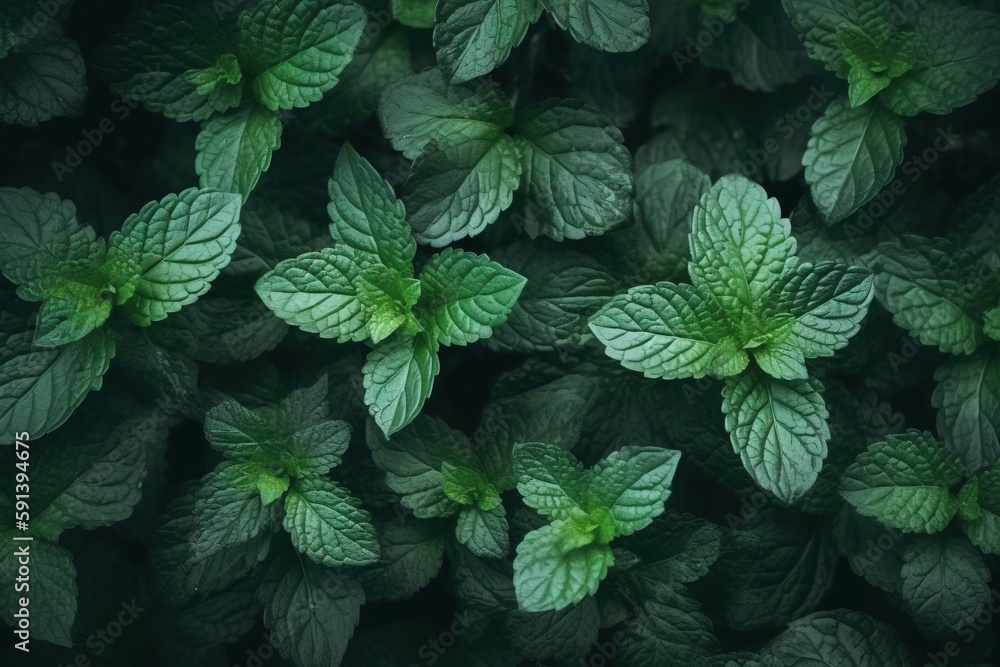  a group of green leaves with green centers on a black background with a green center on top of the 