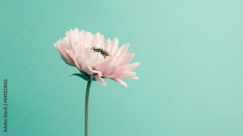 real one flower with pastel tone background generative ai