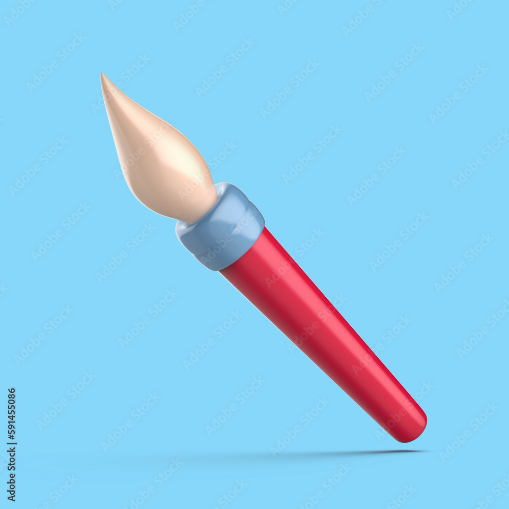 Simple paintbrush icon on blue background