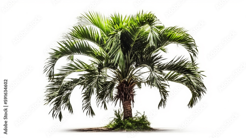 areca palm tree isolated on white Generative AI