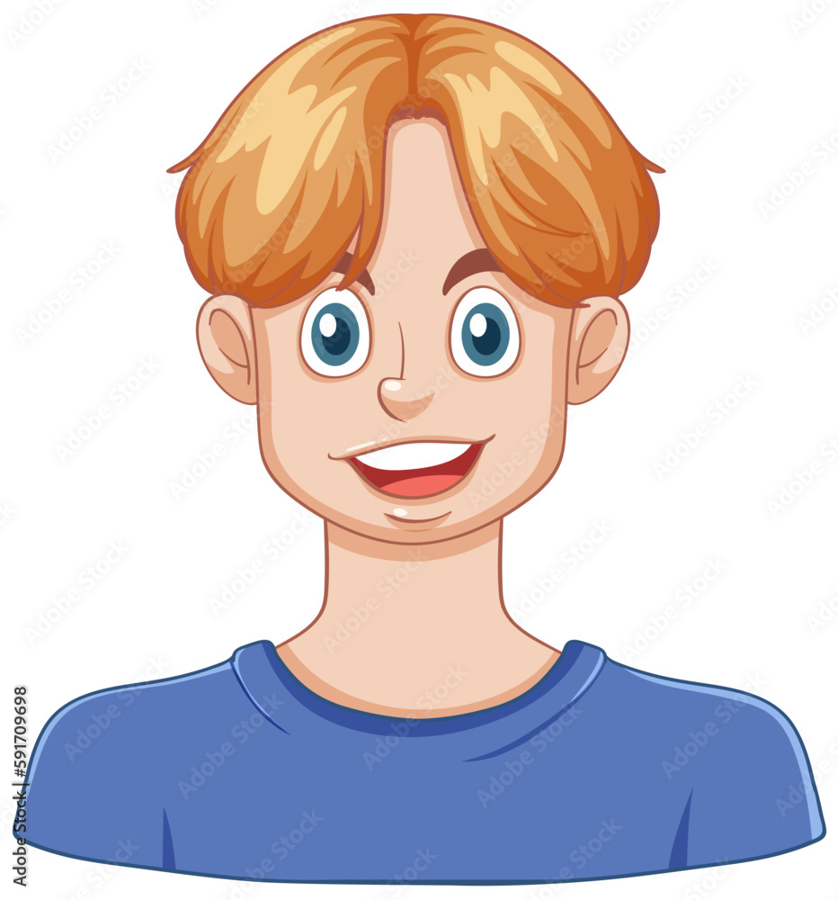 A Cartoon Portrait of a Puberty Boy