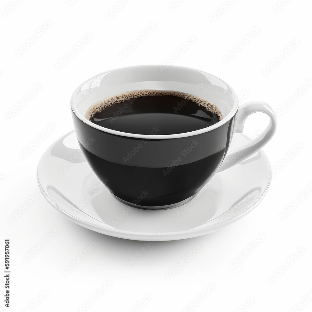 Espresso coffee cup isolated. Illustration AI Generative